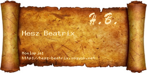 Hesz Beatrix névjegykártya